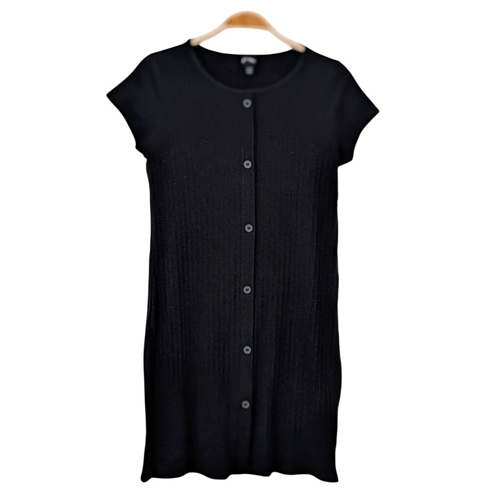 Girls Art Class Sz. XL 14/16 Cap Sleeve Dress Pull Over Black Stretch Button NWT